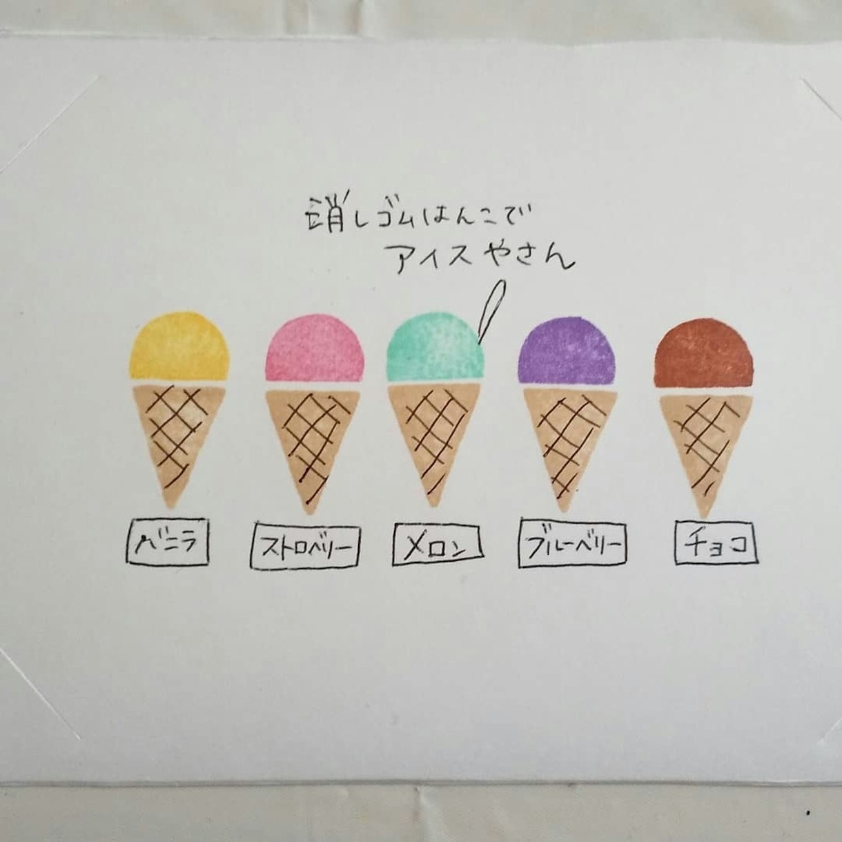 消しゴムはんこNo.246 ちびうさとアイスクリーム 消しゴムはんこNo.246 ちびうさとアイスクリーム - メルカリ